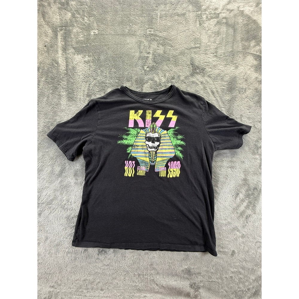 KISS Hot in the Shade Tour 1990 Graphic T-Shirt Black Mens Size S/M Rock Band